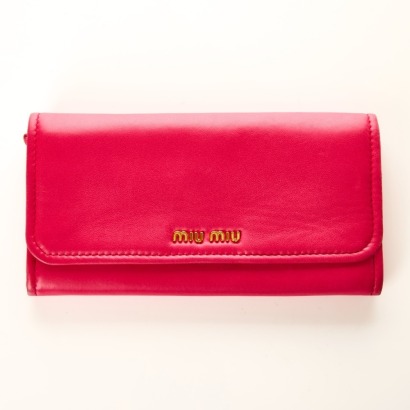 Miu Miu, Pink Leather Wallet with Box