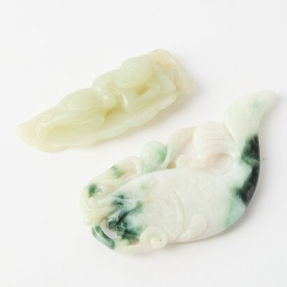 A Set of Two of Chinese Jade Carving Ornaments