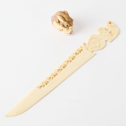 A Set of Two Bone Carvings