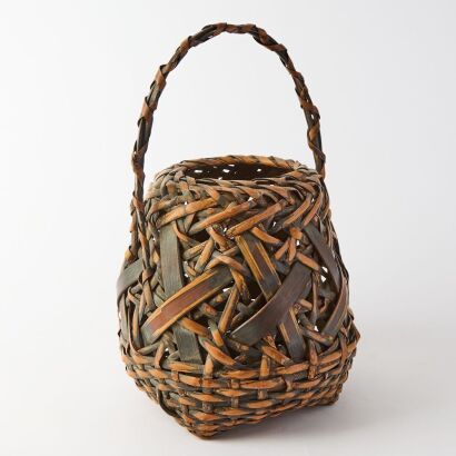 A Japanese Mid-20th Century Bamboo Woven Basket