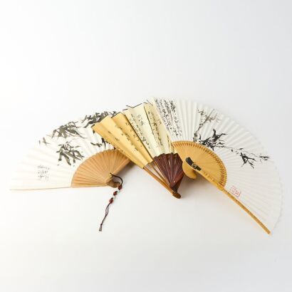 A Group of Four Chinese Folding Fans