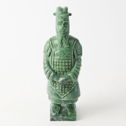 A Chinese Green Jade Carving of Figure