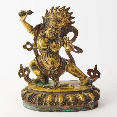 A Chinese Tibetan Bronze Vajra Figure