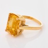 13ct Yellow Gold, Rectangular Cut, Citrine Dress Ring - 2