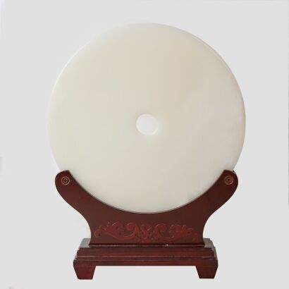 A Chinese White Jade Bi Disc