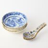 A Group of Four Chinese Mid-Qing Blue and White &lsquo;Landscape&rsquo; Dishes and Spoons