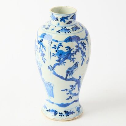 A Chinese Late Qing Blue and White &lsquo;Figures&rsquo; Vase
