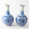 A Pair of Chinese Blue and White &lsquo;Floral&rsquo; Vases
