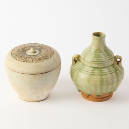 A Set of Two South Asian Small Jars