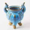 A Chinese Jun Ware Sky-blue Glazed Handled Tripod Censer