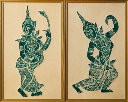 A Set of Two Thai Rubbings of Figures