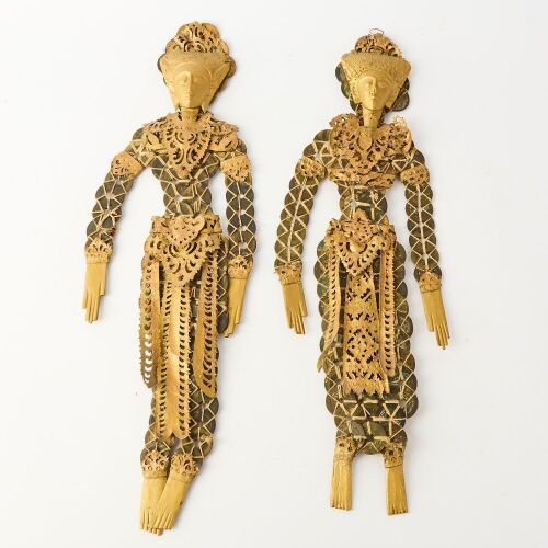 A Set of Two Thai Figure Plaques