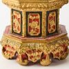 A Set of Two Old Chinese Red-lacquer and Gilt Table Lamps - 2