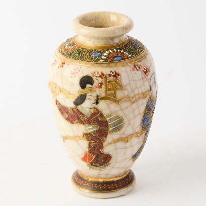 A Mid-20th Century Japanese Satsuma ' Figural' Vase
