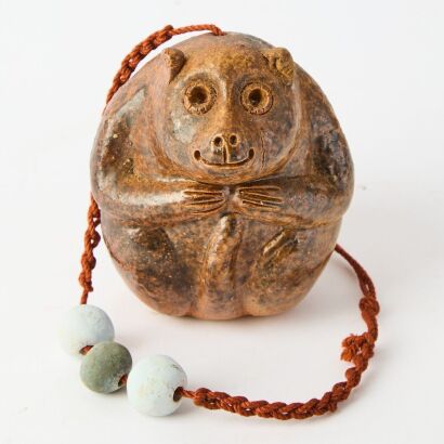 A Japanese Studio Pottery Bear Pendant