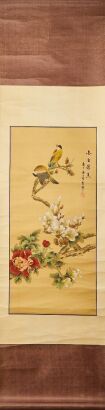 A Chinese Bird-and-Flower Painting on Silk