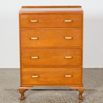 A Vintage Four Drawer Rimu Set of Drawers