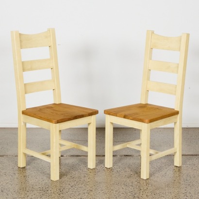A Pair of Solid Oak Rustic Chairs