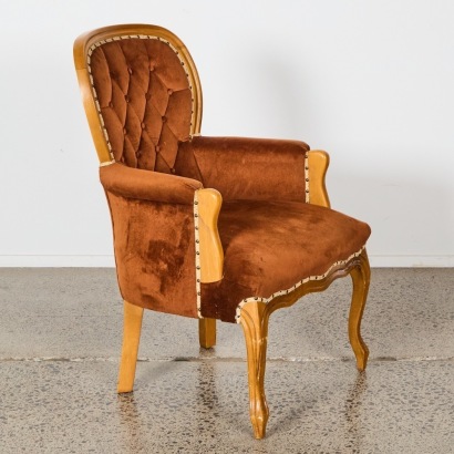 An Antique Button Back Chair
