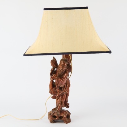 A Vintage Chinese Carved Lamp
