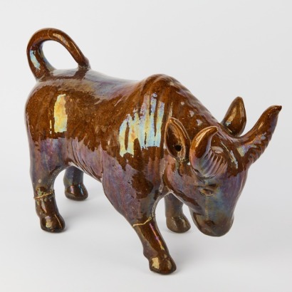 A Mid-Century Glazed Bull (AF)