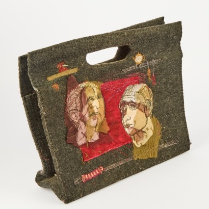 A Hand Embroidered Felt Tote by Freda Brierly
