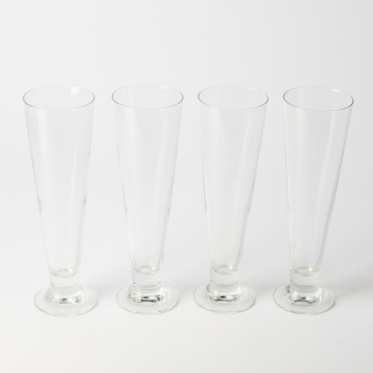 A Set of Four Pilsner Glasses Made In Italy