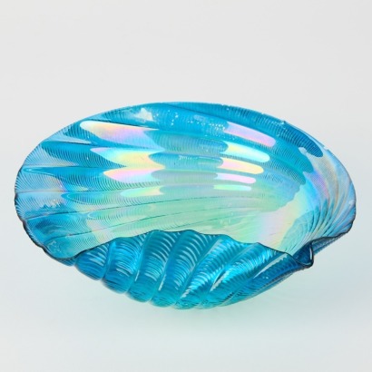 A Coloured Glass Swirl Bowl