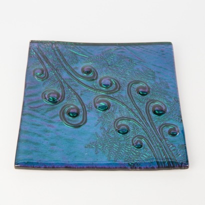 An Impressive Coloured Glass Koru Plate