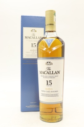 (1) The Macallan Triple Cask Matured Fine Oak 15 Year Old Single Malt Scotch Whisky, 43% ABV (GB)