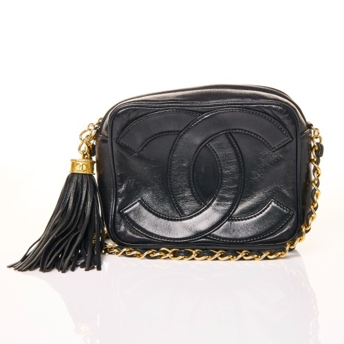Chanel, Black Lambskin CC Tassel Camera Case