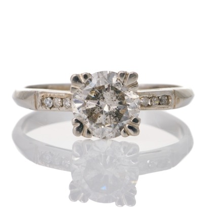 Platinum, 1.50ct Diamond / 0.05ct Diamond Solitaire Ring