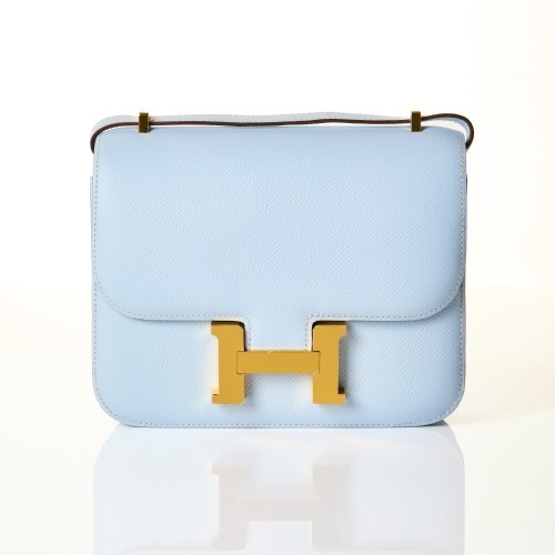 Herm&egrave;s, Bleu Brume Epsom Constance 18 Bag