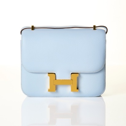 Herm&egrave;s, Bleu Brume Epsom Constance 18 Bag