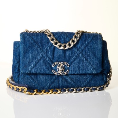 Chanel, Denim 19 Flap Bag, Size M