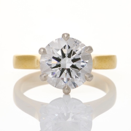 Partridge Jewellers, 18ct Yellow Gold / Platinum, Important 3.02ct Diamond Solitaire Ring, GIA certified