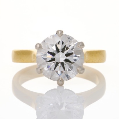 Partridge Jewellers, 18ct Yellow Gold / Platinum, Important 3.02ct Diamond Solitaire Ring, GIA certified