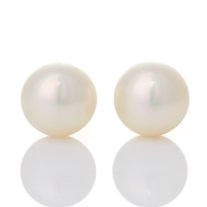 18ct Yellow Gold, Paspaley, 12mm Button Pearl Stud Earrings