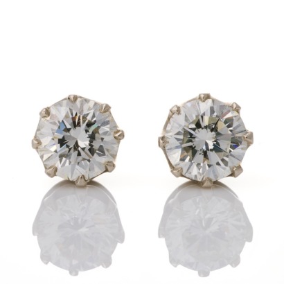 Platinum, 2.00ct Diamond Stud Earrings