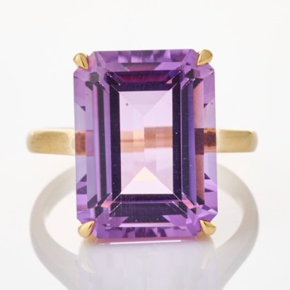 9ct Yellow Gold, 12.62ct Amethyst Cocktail Ring