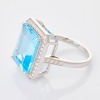 18ct White Gold, 10.84ct Topaz / 0.46ct Diamond Cluster Ring - 2