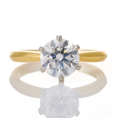 Partridge Jewellers, 18ct Yellow Gold, Modern, 1.53ct Diamond Solitaire Ring, IGI certified