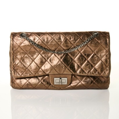 Chanel, 2.55 Reissue 227 Bronze Metallic Aged Calfskin Flap Bag