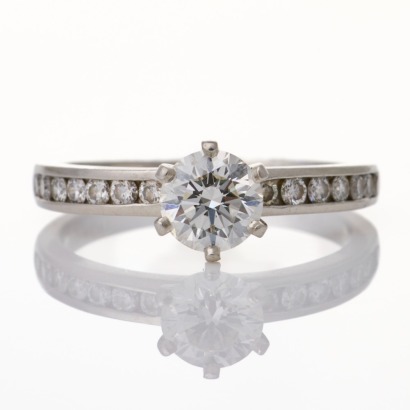 Tiffany & Co, Platinum, .64ct Diamond / .20ct Diamond Ring, Tiffany & Co, Botswana Sort