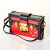 Louis Vuitton, Coquelicot / Black Epi Leather Petite Malle Bag - 2