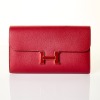 Herm&egrave;s, Rouge Grenat Epsom Constance Long Wallet