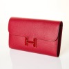 Herm&egrave;s, Rouge Grenat Epsom Constance Long Wallet - 2