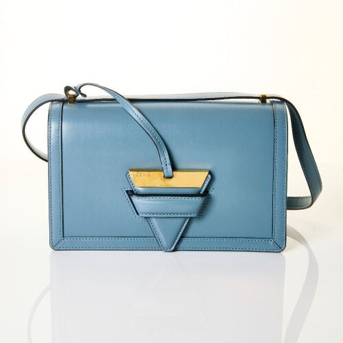 Loewe, Stone Blue Calfskin Medium Barcelona Bag