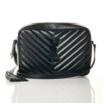 Yves Saint Laurent, Black Lou Quilted Leather Mini Camera Bag