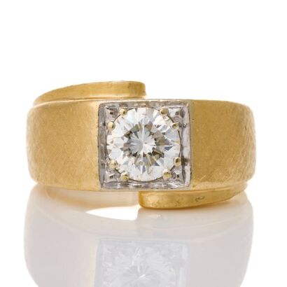14ct Yellow Gold, Handmade 2.00ct Diamond Solitaire Ring